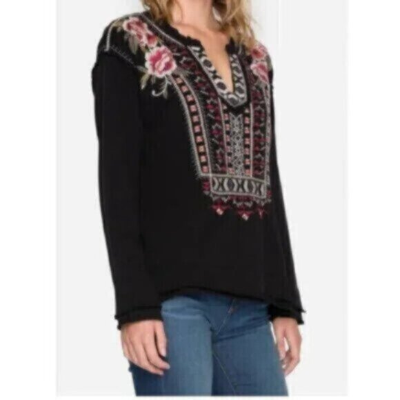 Johnny Was® Isadora Thermal Mix F.T. Pullover Sweatshirt - Picture 2 of 5